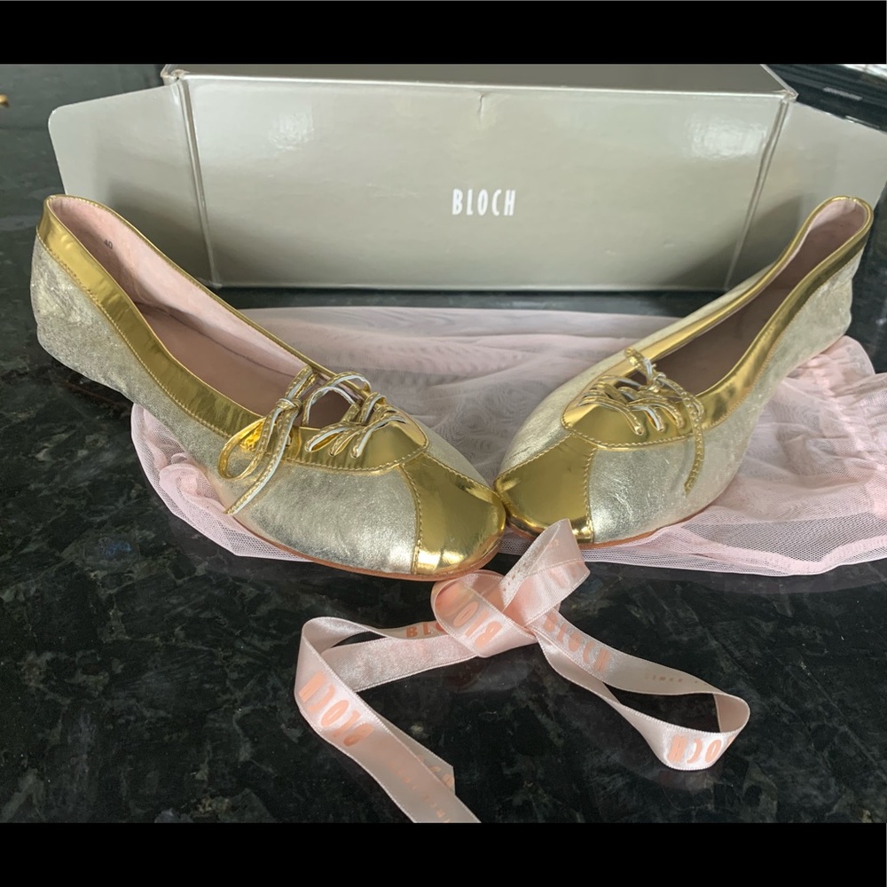 Bloch shoes flats ballet style leather NWT